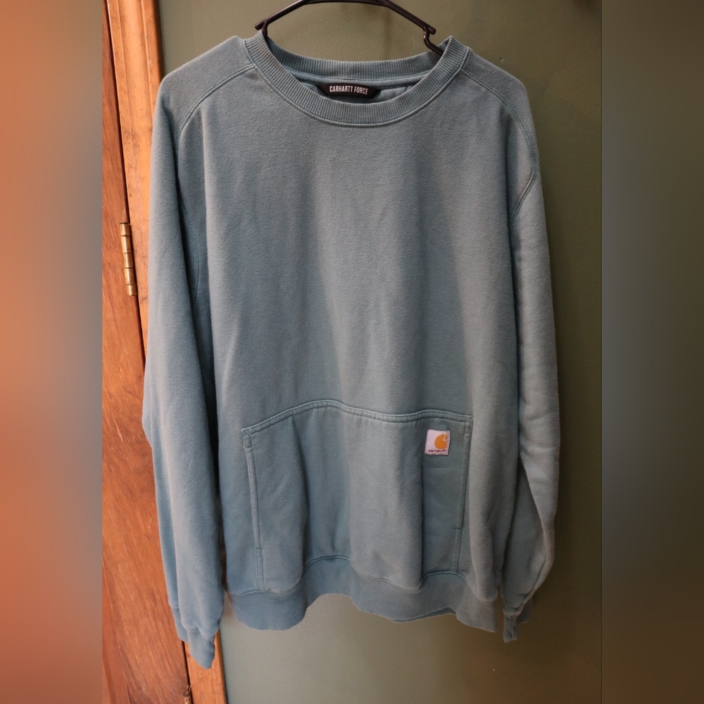 Carhartt Force Women's Blue Relaxed Fit Pullover Crewneck Sweatshirt